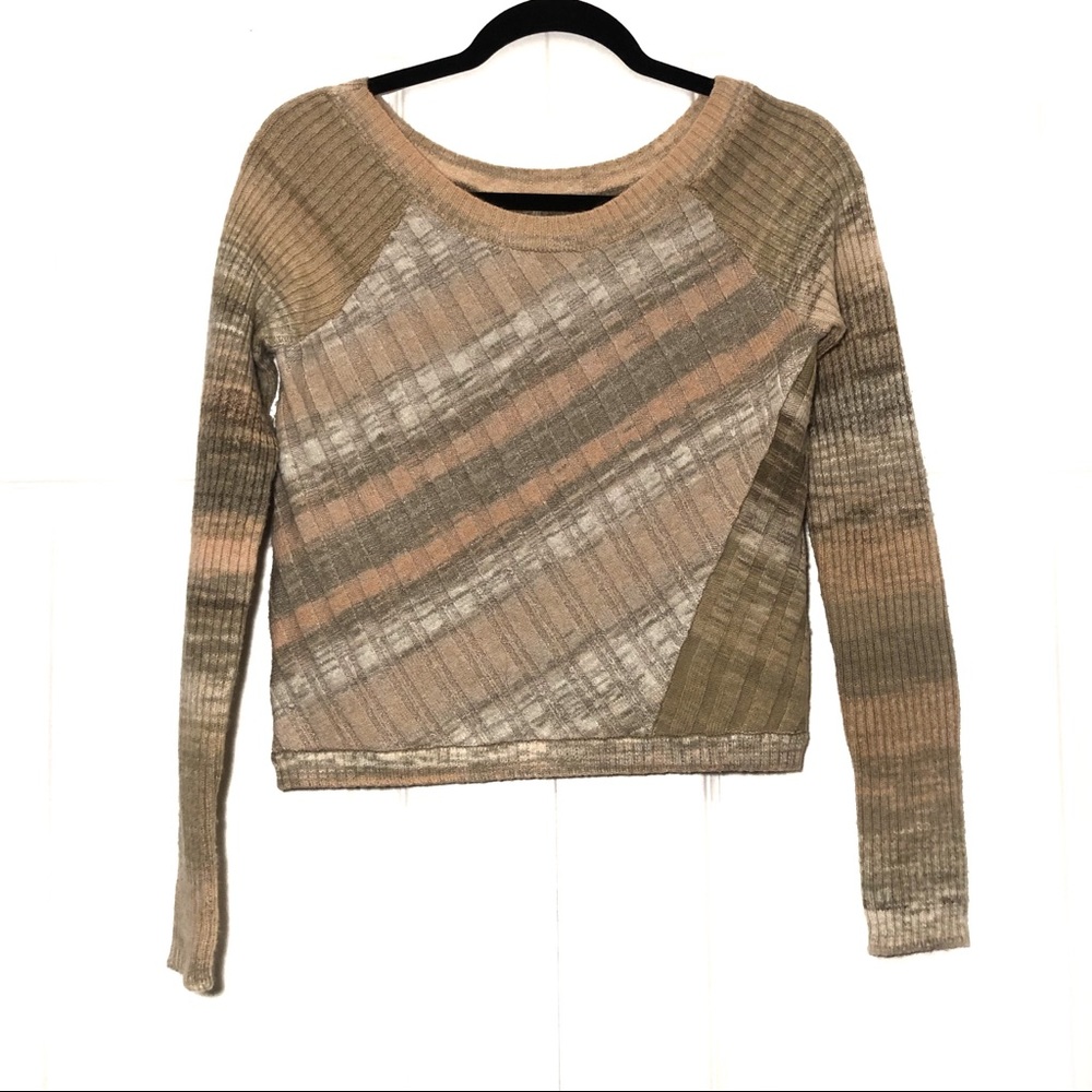 Free People Cropped Striped Sweater Small